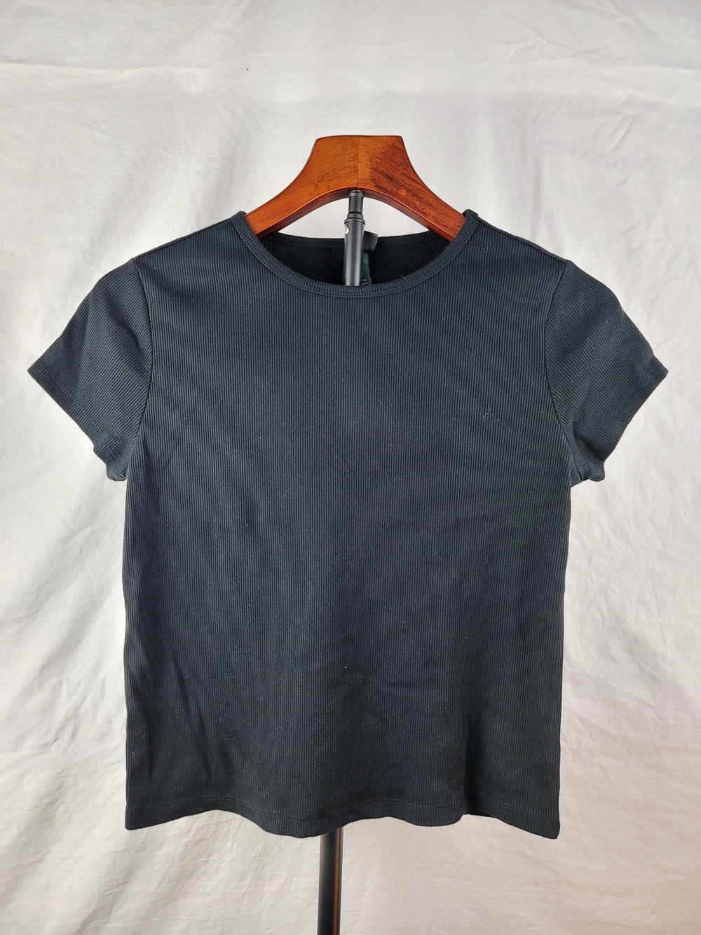 NWT Wild Fable Black Short Sleeve Ribbed Baby Tee Crop S